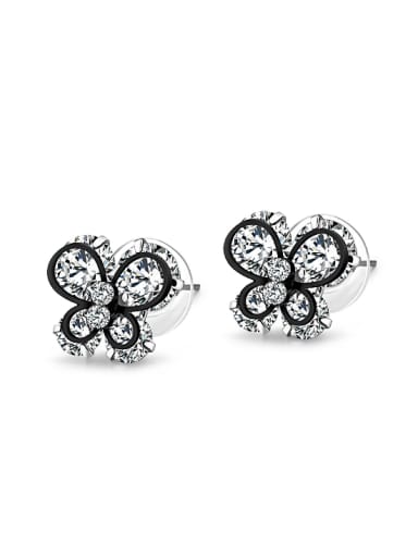 Elegant Butterfly Cubic Rhinestones Stud Earrings