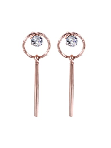 Simple Style Hypoallergenic Titanium Steel 18K Rose Gold drop earring