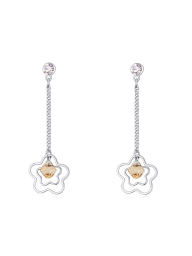 Fashion Hollow Flowers Little austrian Crystals Drop Earrings