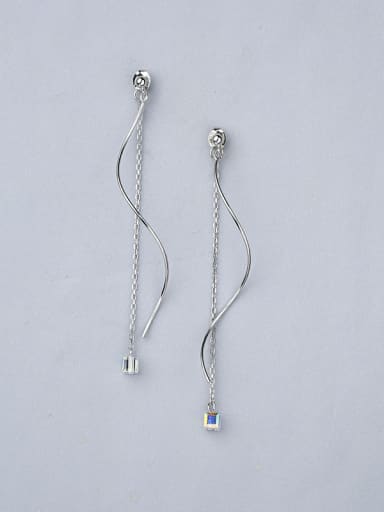 925 Silver S Shaped Zircon Drop Earrings