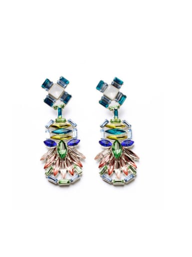 Colorful Stones Drop Cluster earring