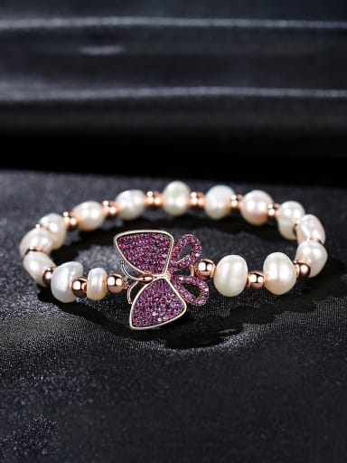 Copper With Gold Plated Fashion Butterfly Anniversary Bracelets