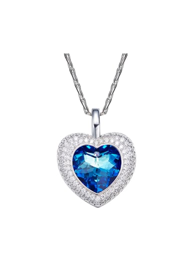 new 2018 2018 2018 2018 2018 2018 2018 2018 S925 Silver Heart-shaped Necklace
