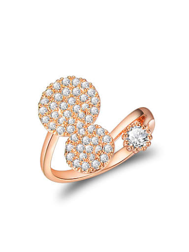 All-match 18K Rose Gold Plated Ball Shaped Copper Ring