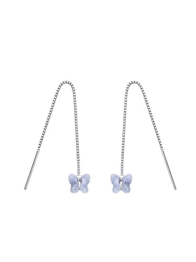 Simple austrian Crystal Butterfly Line Earrings