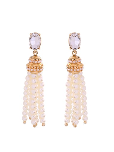 White Artificial Stones drop earring