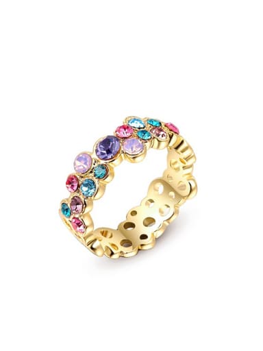 Multi-color Austria Crystal 18K Gold Plated Ring