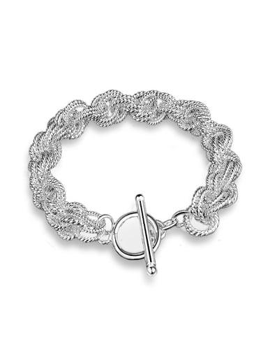 Exaggerated Silver Plated Copper Bracelet