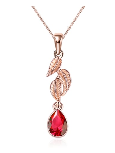 Women Elegant Water Drop Glass Necklace