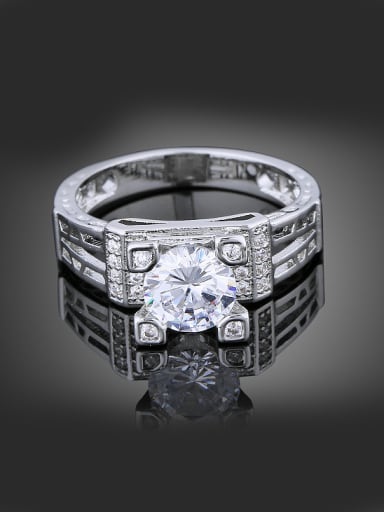 Fashion Cubic White Zircon Copper Wedding Ring