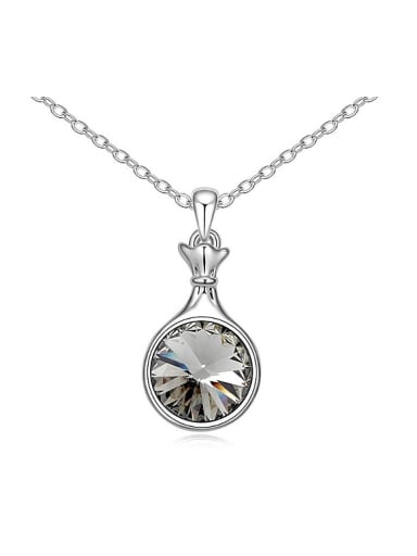 Simple Round austrian Crystals Pendant Alloy Necklace