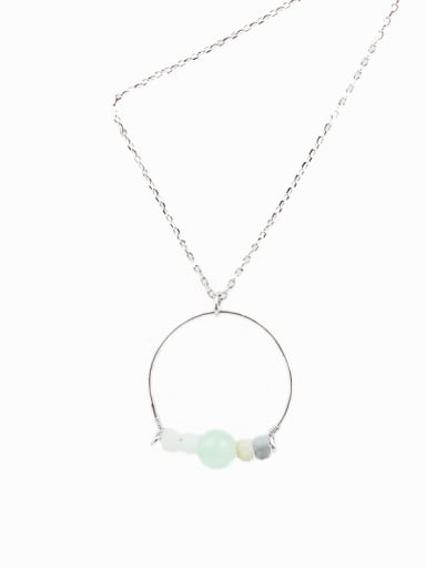 Women Delicate Green Natural Stone Necklace