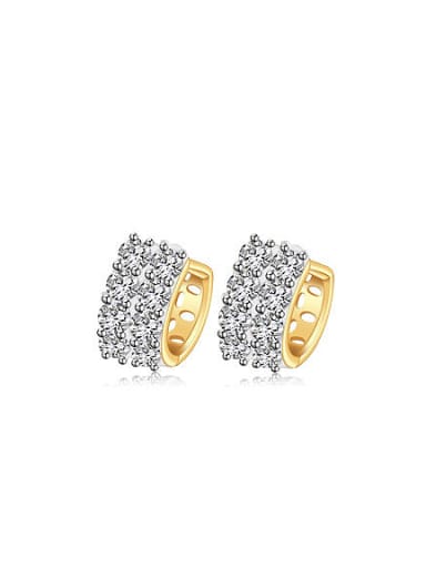 Copper Alloy Gold Plated Fashion Zircon Clip clip on earring