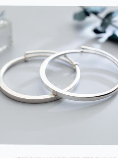 S990 silver bracelet female wind simple circular opening adjustable hand ring tide hand S2420