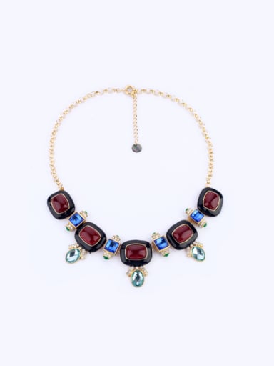 Gold Plated Artificial Stones Women Necklace