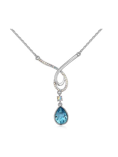 Simple Water Drop austrian Crystal Pendant Alloy Necklace