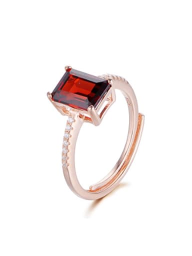 Fashion Rectangular Ruby Gemstone Engagement Ring