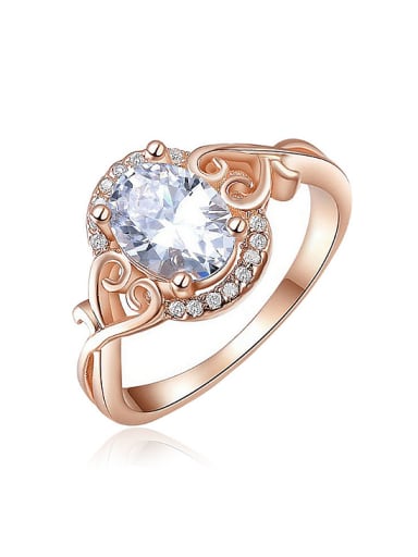 Fashion Oval AAA Zircon-accented Copper Ring