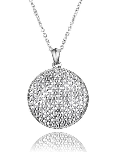 Exquisite Platinum Plated Round Shaped Zircon Necklace