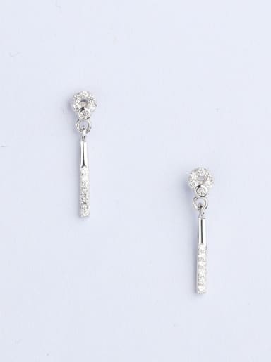 Simple Cubic Tiny Zirconias 925 Silver Stud Earrings