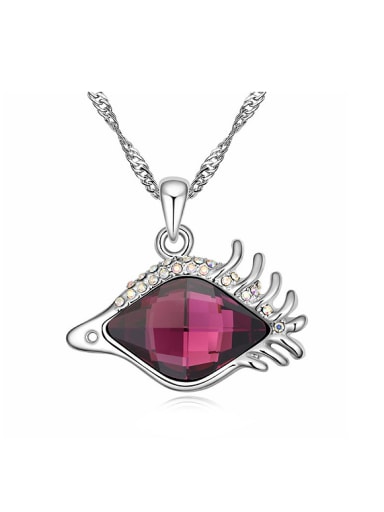 Personalized Rhombus austrian Crystal Fish Pendant Alloy Necklace