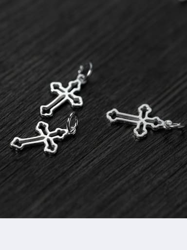 925 Sterling Silver With Silver Plated Religious Cross Charms