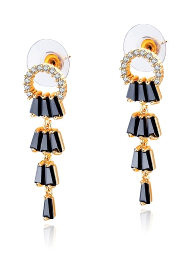 Copper With 18k Gold Plated Trendy  Samba Irregular Earrings