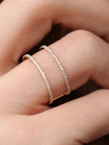 Copper With Gold Plated Trendy Cubic Zirconia Band Rings