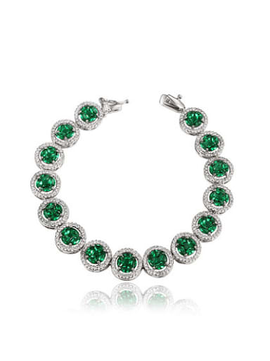 Elegant Green Round Shaped Zircon Bracelet