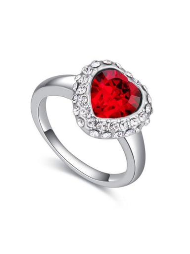 Fashion Heart Cubic austrian Crystals Alloy Ring