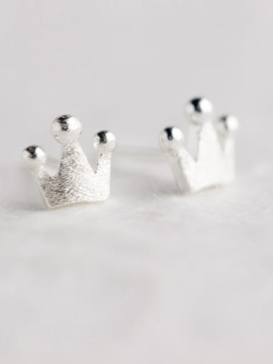 S925 silver Little Cute Crown Stud cuff earring
