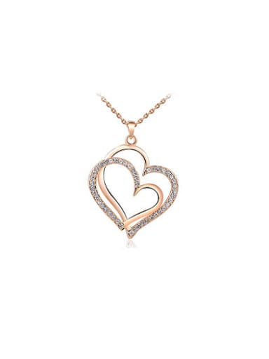 Luxury Rose Gold Double Heart Necklace