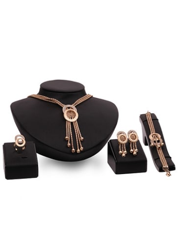 Alloy Imitation-gold Plated Fashion Tassels Four Pieces Jewelry Set