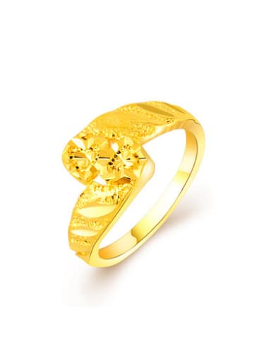 Elegant 24K Gold Plated Heart Shaped Copper Ring