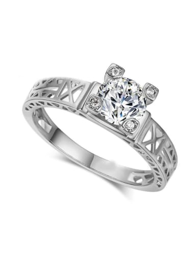 Platinum Plated AAA Zircon Wedding Accessories Ring