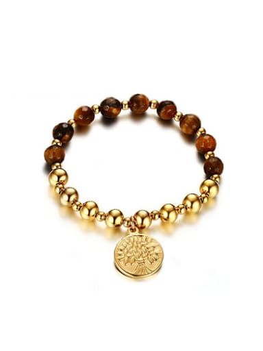 Exquisite Gold Plated Stone Stainless Steel Bracelet