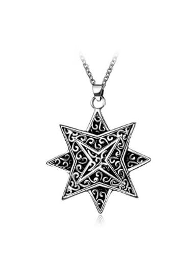 Unisex Vintage Star Shaped Titanium Necklace