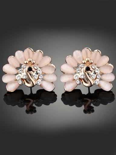 Personalized Peacock Opal stones Alloy Stud Earrings