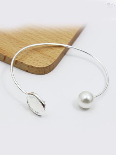 Women Adjustable Length Artificial Pearl Bangle