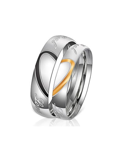 Fashion Heart-shaped Lovers band ring