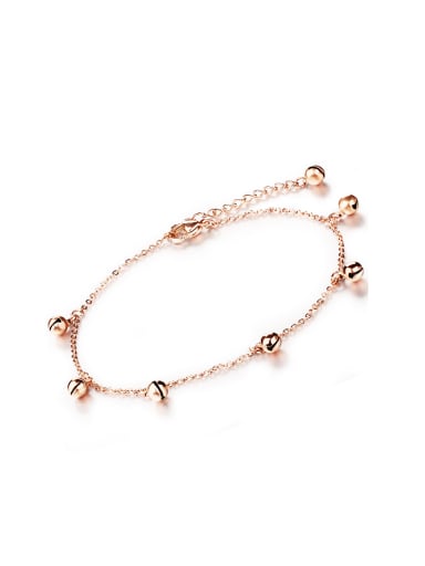 Classical Little Bells Rose Gold Plated Titanium Anklet