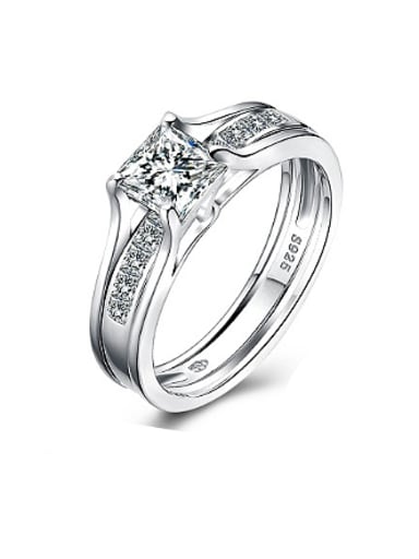 Elegant 925 Silver Geometric Shaped Ring