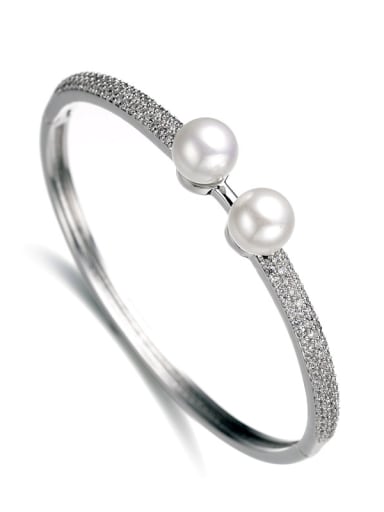 Exquisite micro-inlay AAA zircon imitation pearl bracelet