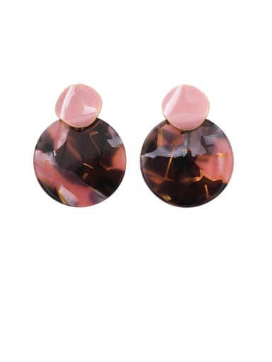 Alloy With Rose Gold Plated Simplistic Geometric  Glass Stone Drop Earrings
