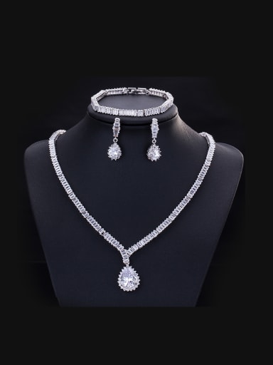 Simple Style Wedding Three Pieces Jewelry Set