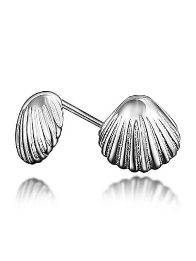 Simple 925 Sterling Silver Little Shell Stud Earrings