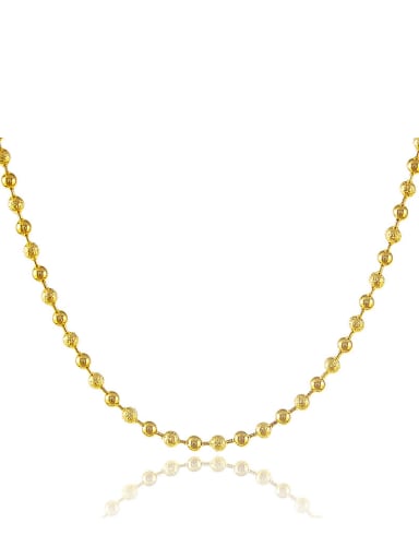 Unisex 24K Gold Plated Copper Bead Necklace