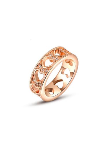 Delicate Heart Shaped Rose Gold Plated Alloy Ring