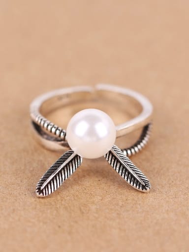 Personalized Freshwater Pearl Feathers Ring