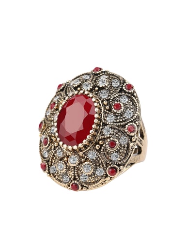 Retros style Exaggerated Stone Crystals Ring